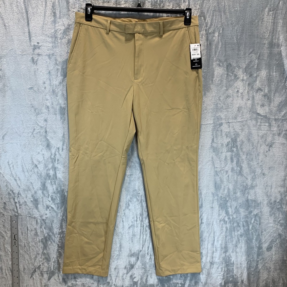Alfani Men's Pants 36 x 30 Alfatech Swiss Mocha Performance Stretch‎ Flat Front